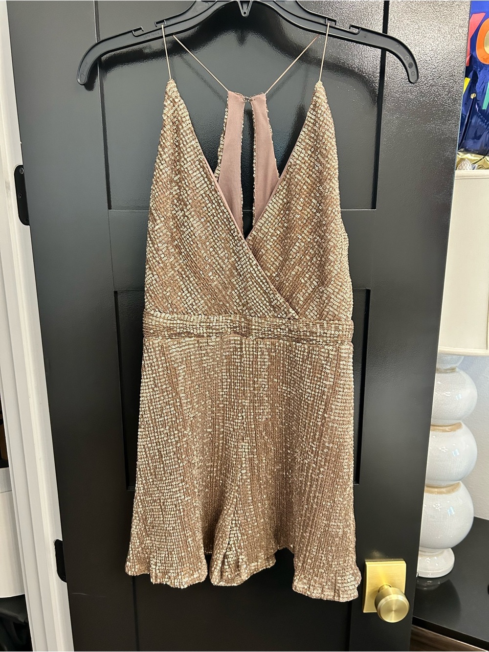 Astr Gold Sequin ladies One-Piece Romper